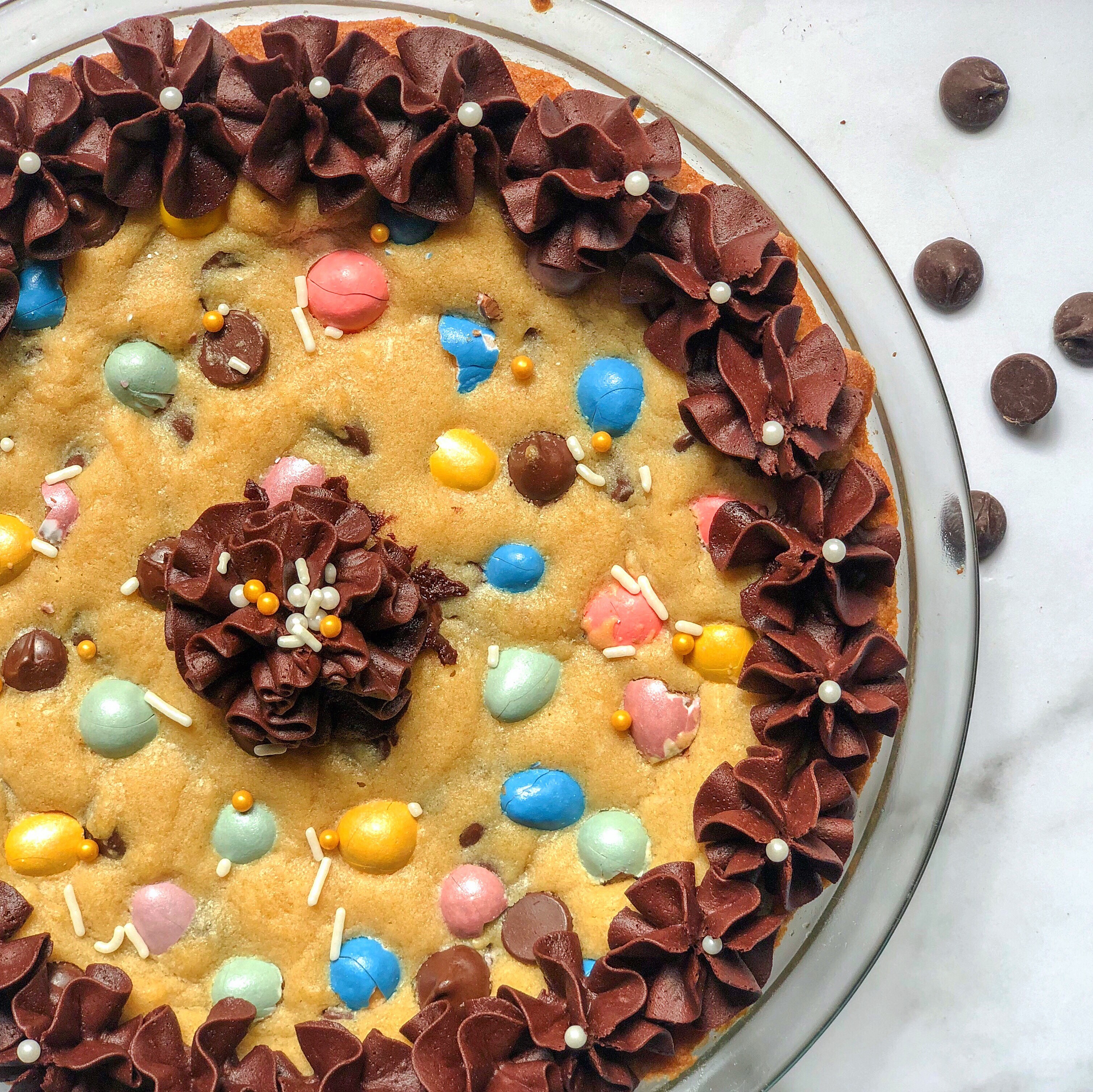 EASY Chocolate Chip Cookie Cake